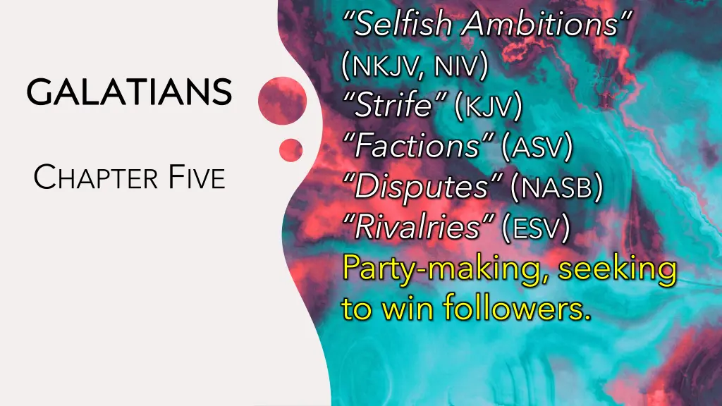 selfish ambitions nkjv niv strife kjv factions