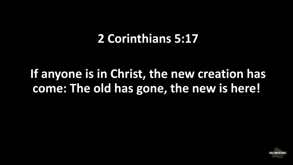 2 corinthians 5 17