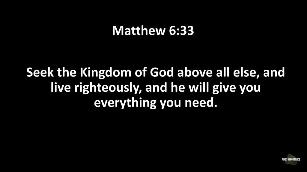 matthew 6 33