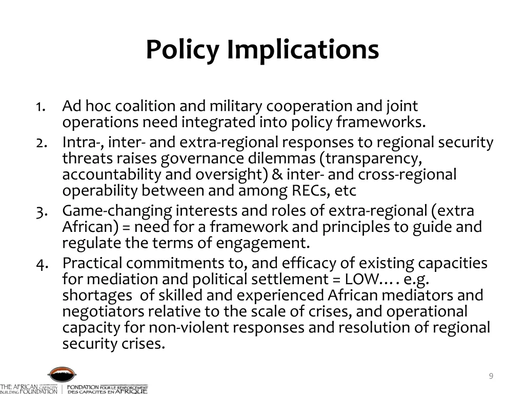 policy implications
