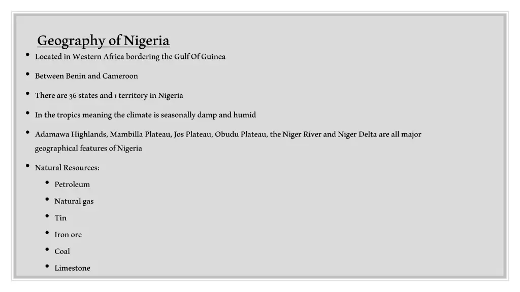 geography of nigeria located in western africa