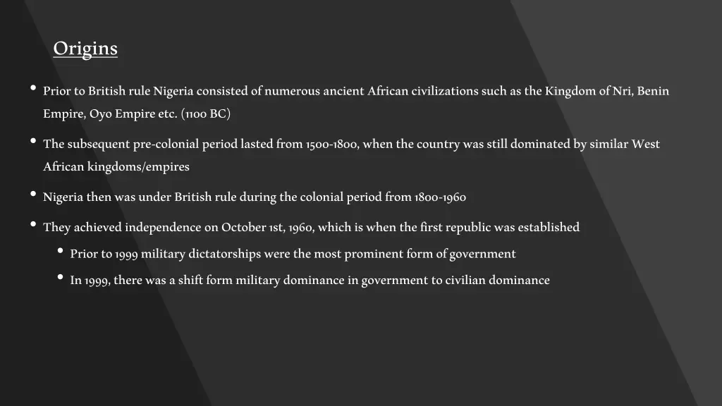 origins prior to british rule nigeria consisted