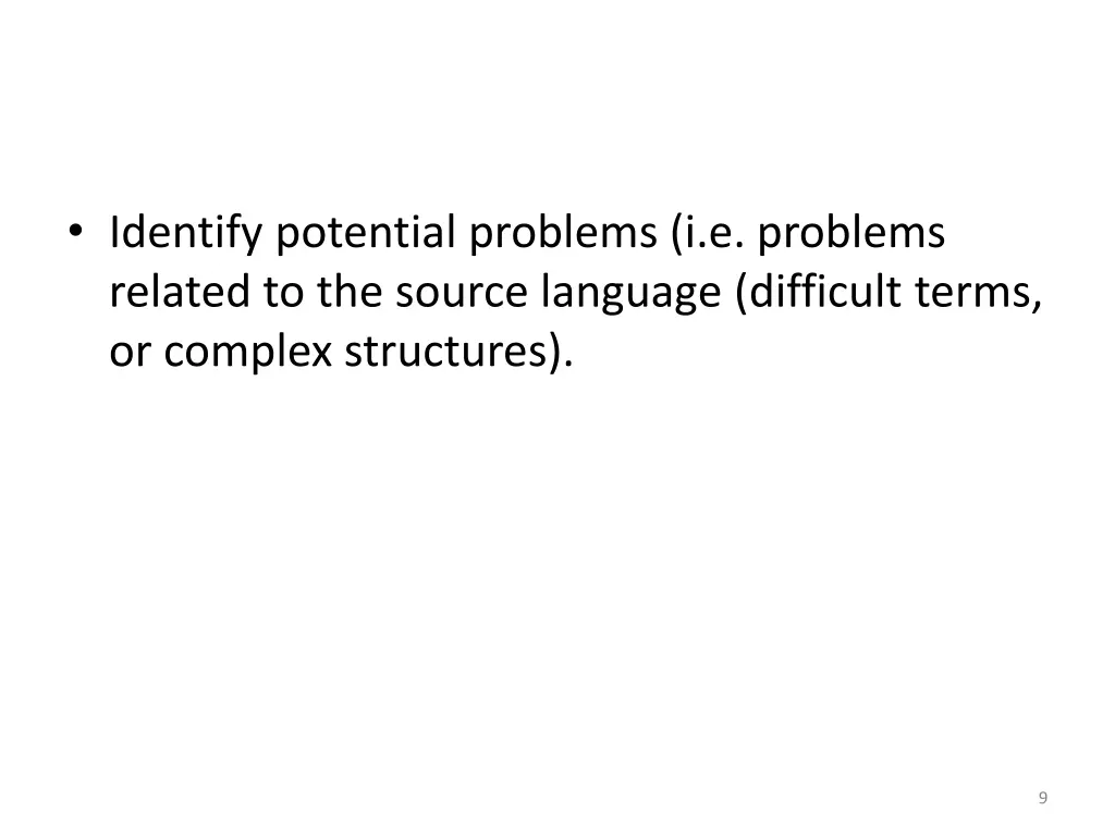 identify potential problems i e problems related