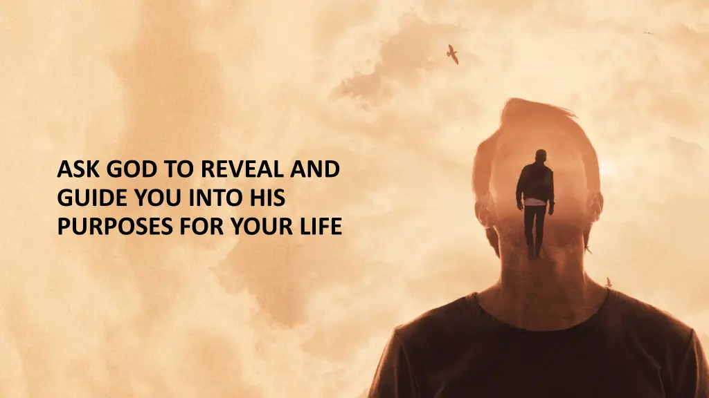 ask god to reveal and guide you into his purposes