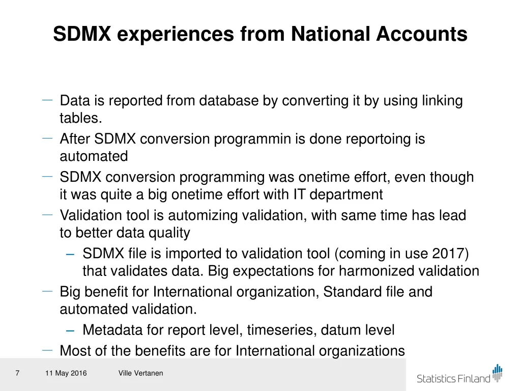 sdmx experiences from national accounts