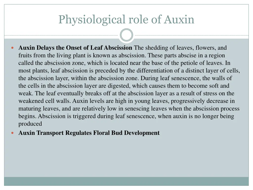 physiological role of auxin 1