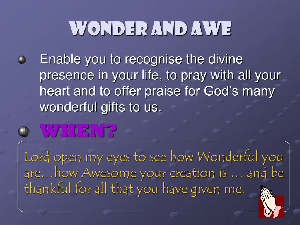 wonder and awe