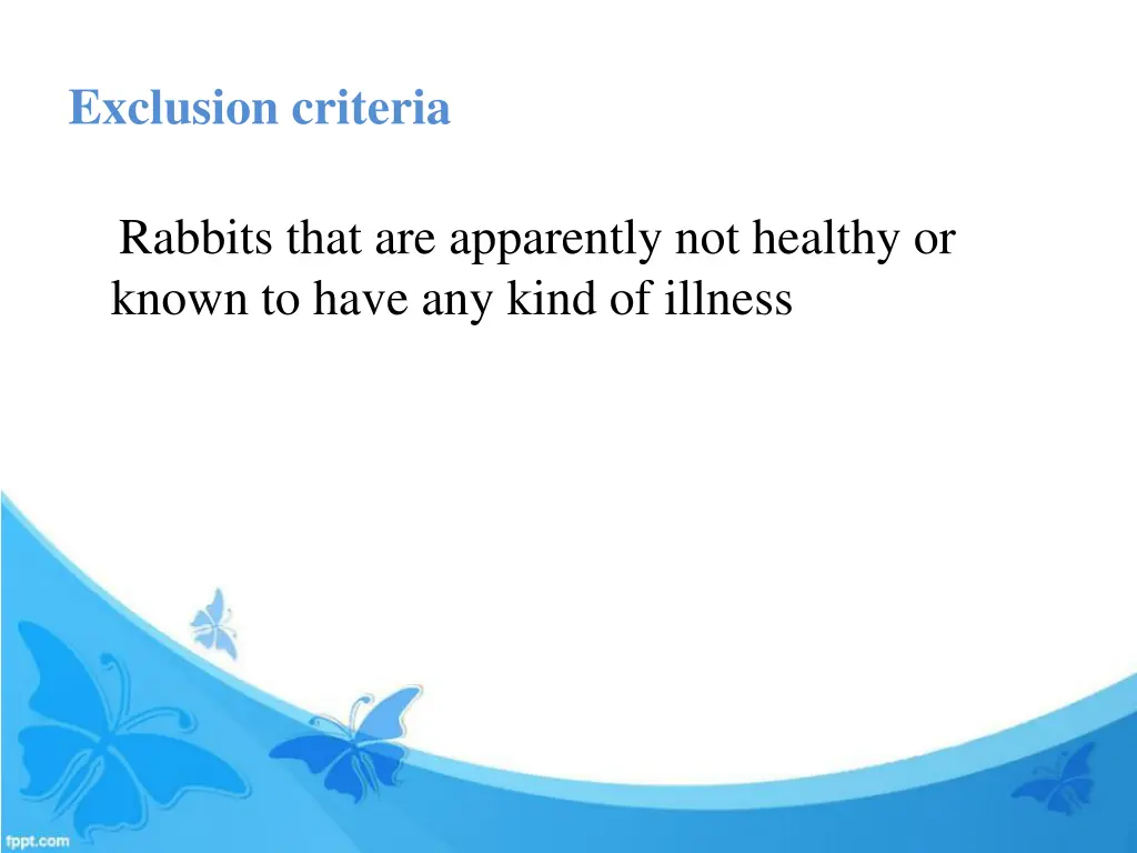 exclusion criteria