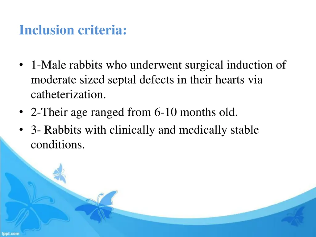 inclusion criteria