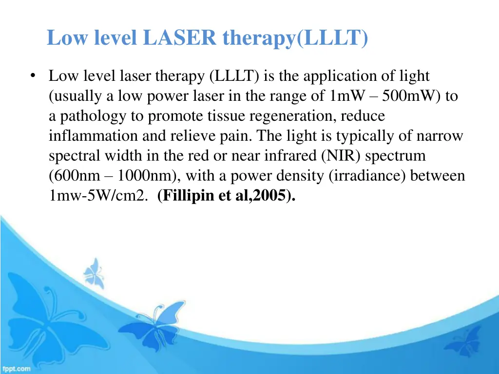 low level laser therapy lllt