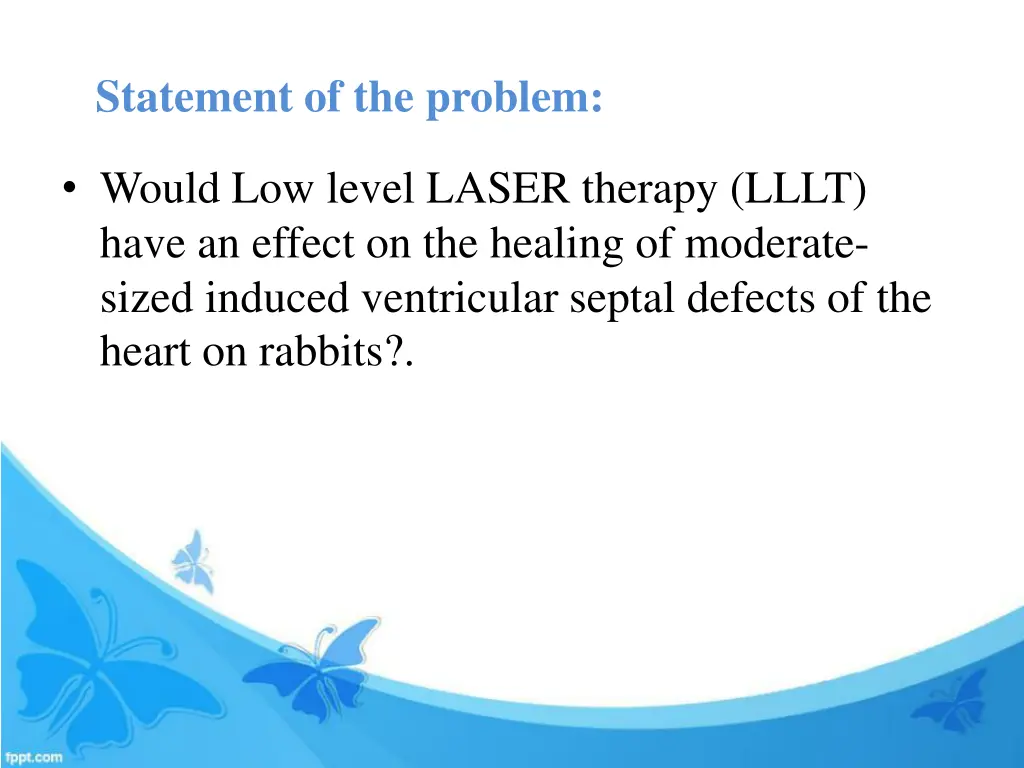 statement of the problem