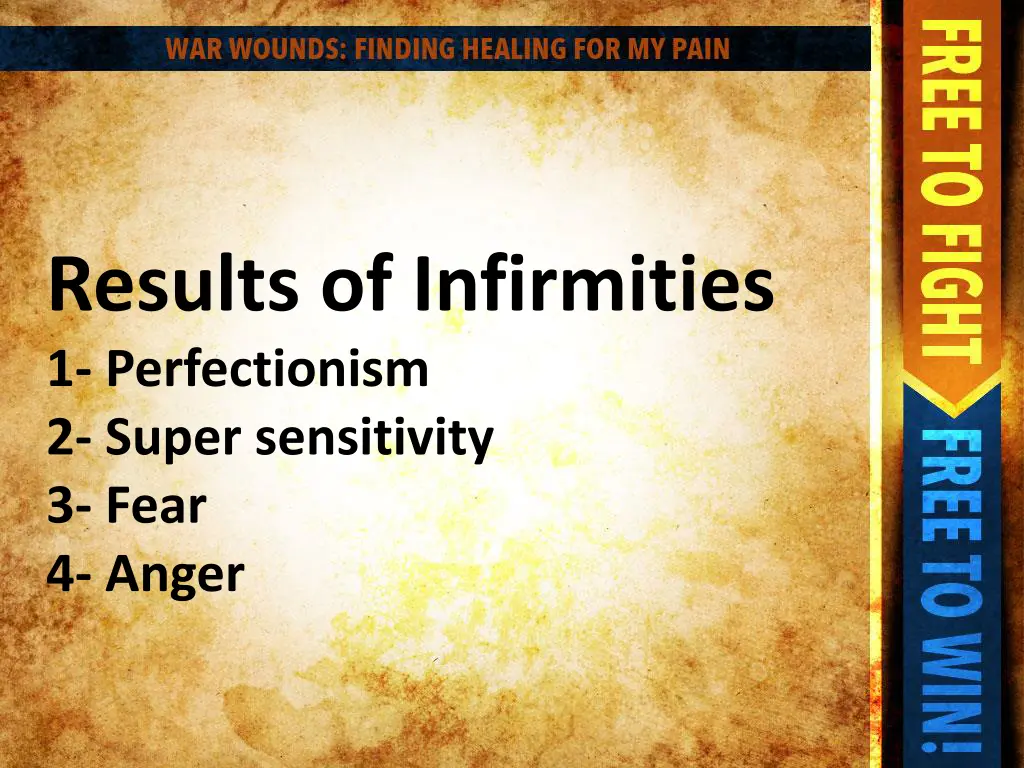 results of infirmities 1 perfectionism 2 super