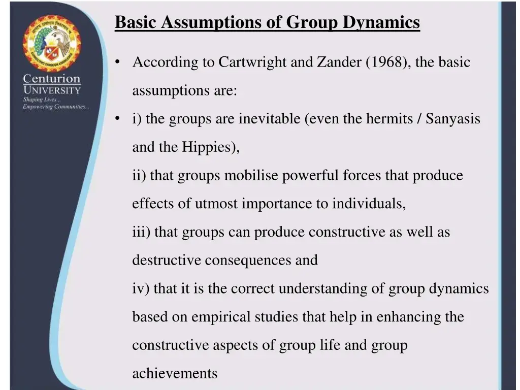 basic assumptions of group dynamics