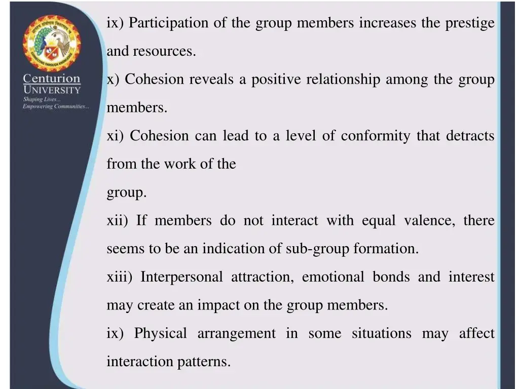 ix participation of the group members increases