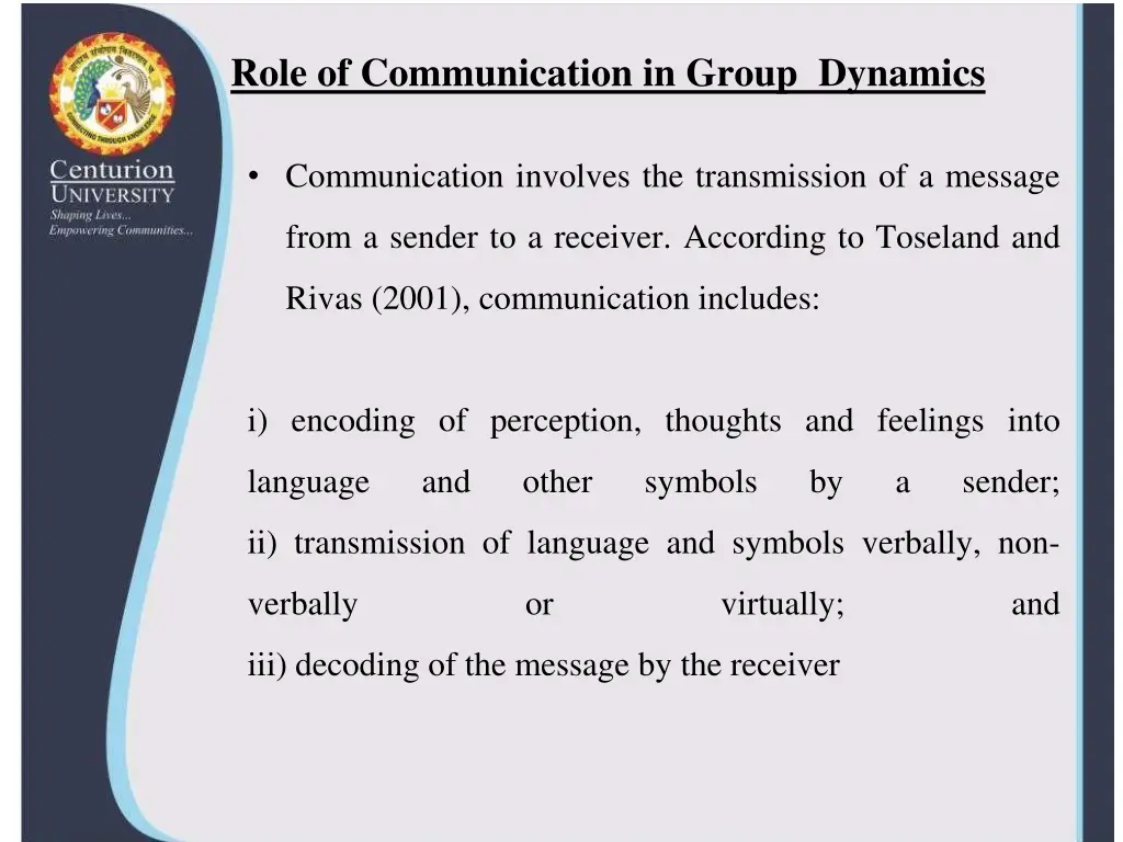 role of communication in group dynamics