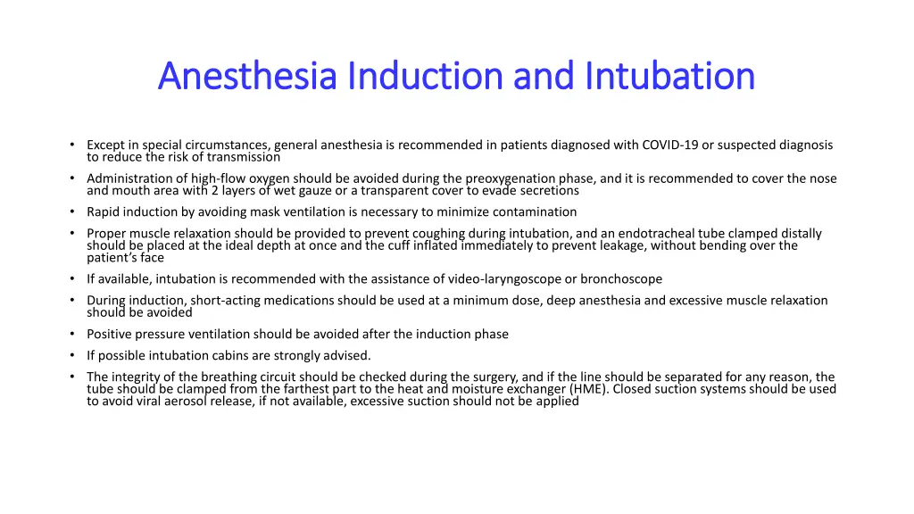anesthesia induction and anesthesia induction
