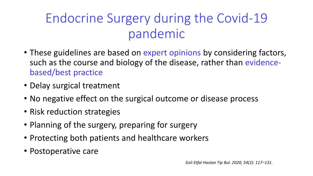 endocrine surgery during the covid 19 pandemic 1