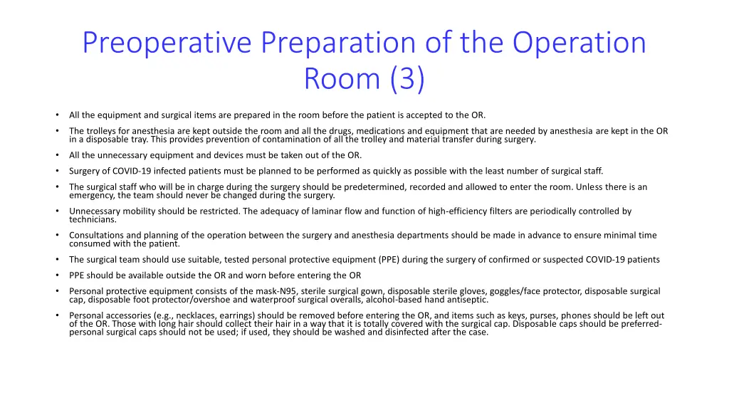 preoperative preparation of the operation room 3