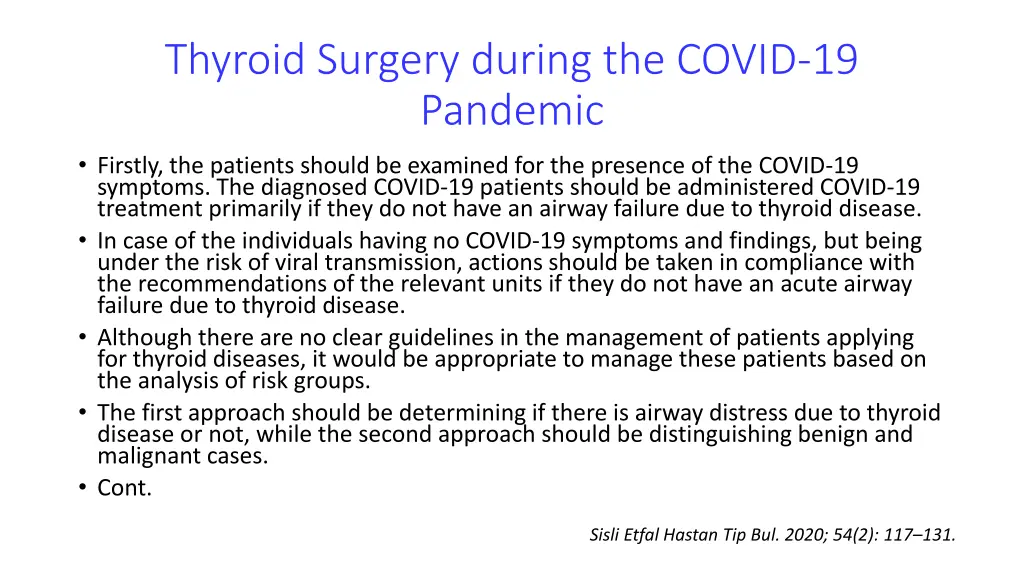 thyroid surgery during the covid 19 pandemic