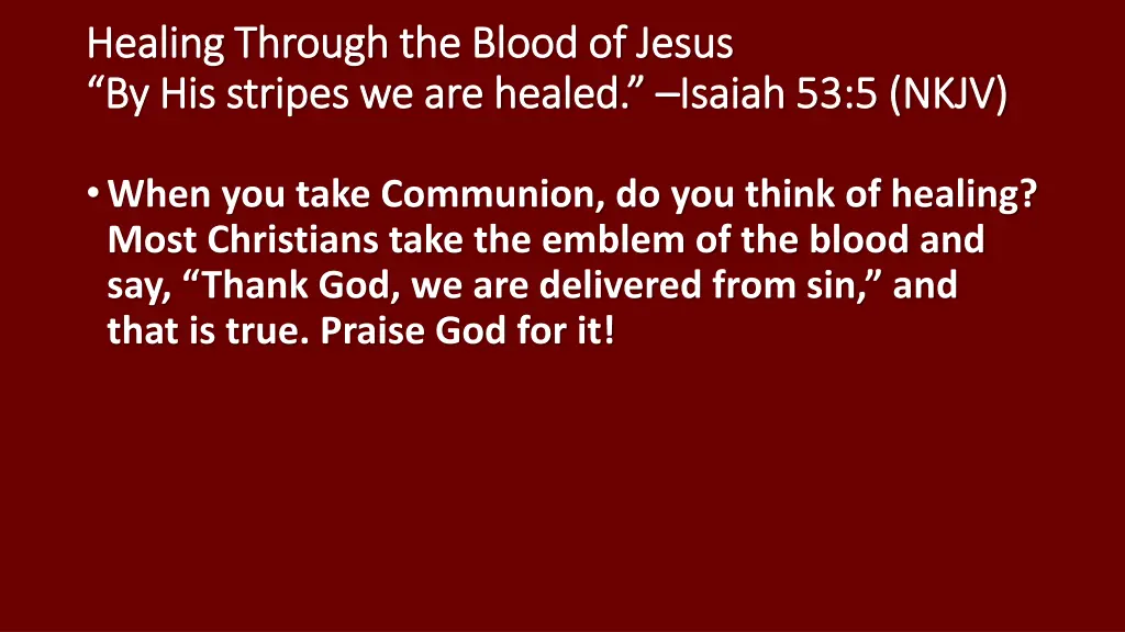 healing healing through the blood of jesus 1