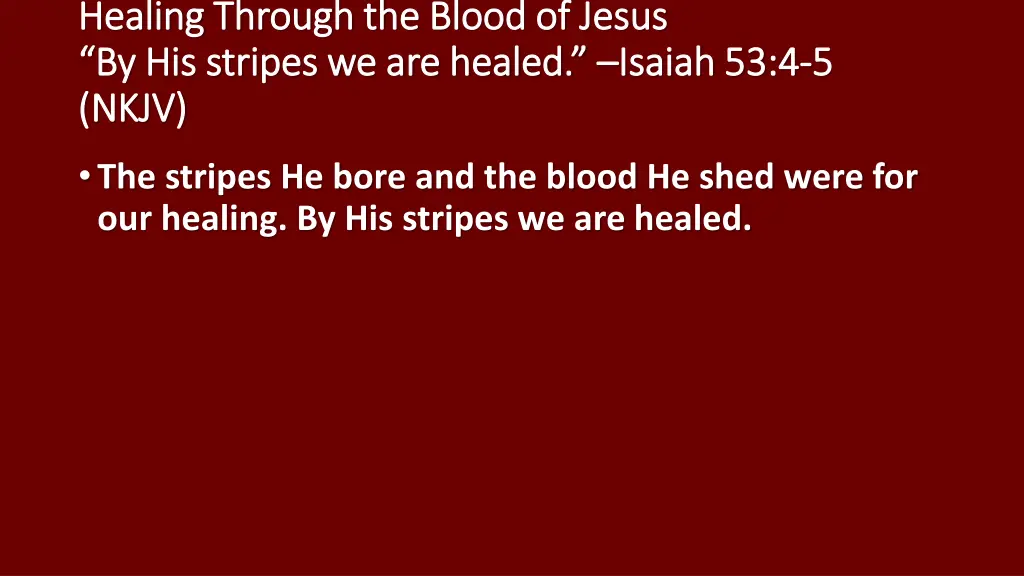 healing healing through the blood of jesus
