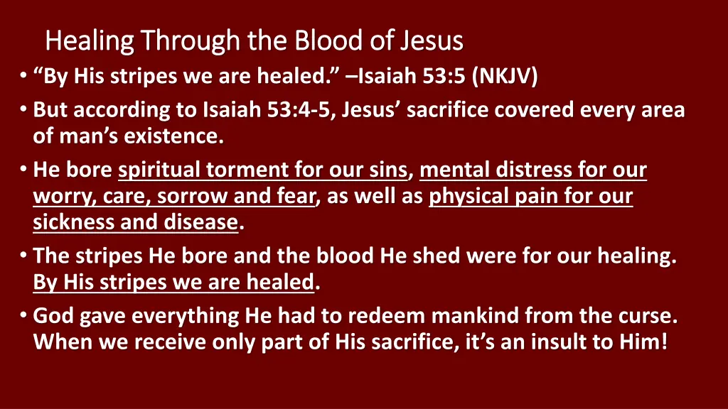 healing through the blood of jesus healing