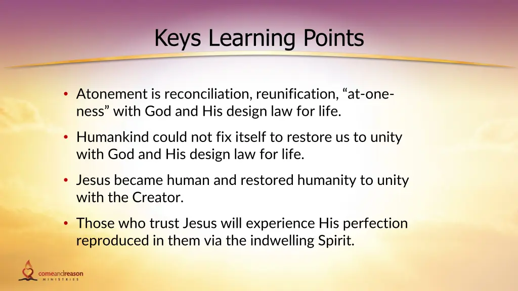 keys learning points