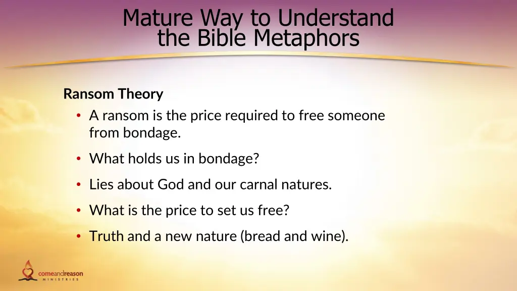 mature way to understand the bible metaphors 1