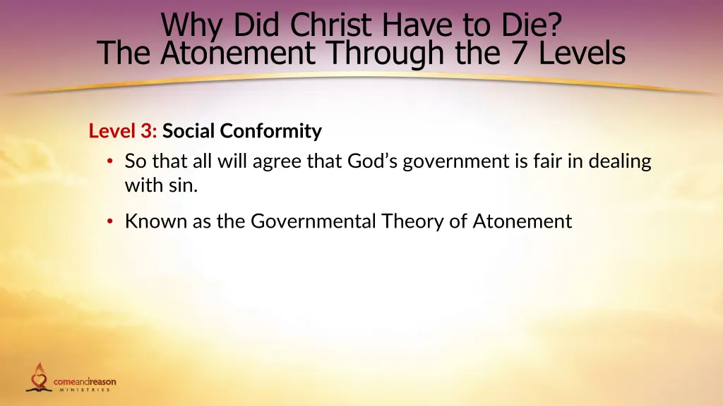 why did christ have to die the atonement through 2