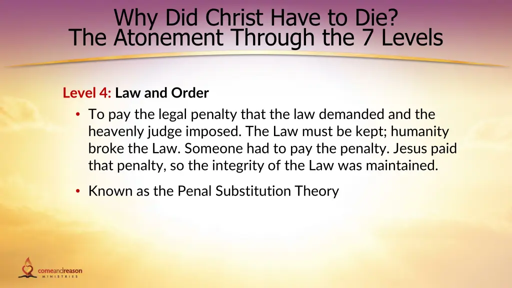 why did christ have to die the atonement through 3