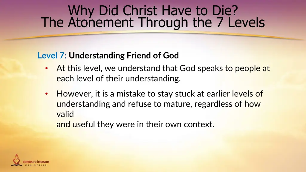 why did christ have to die the atonement through 8