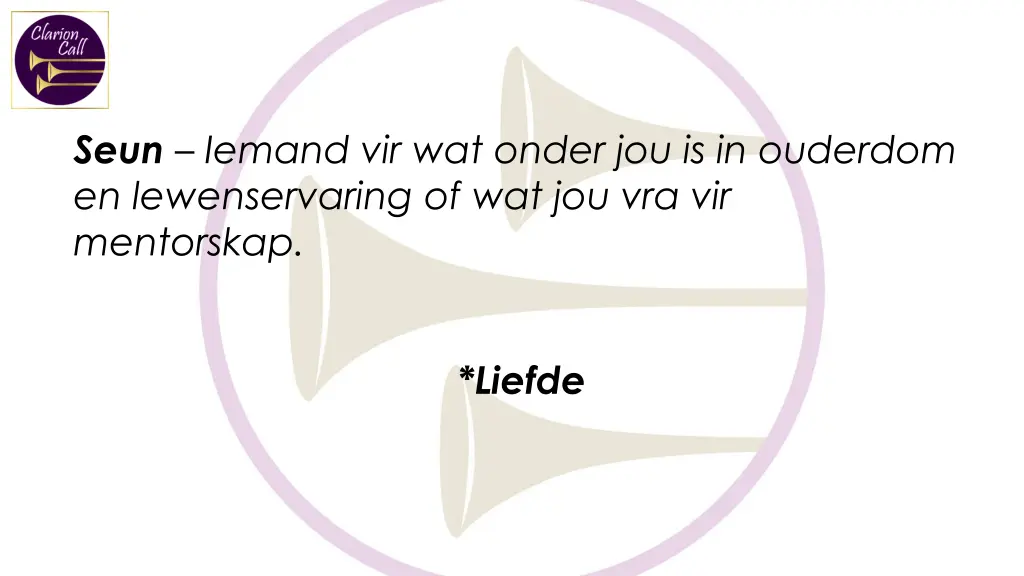 seun iemand vir wat onder jou is in ouderdom