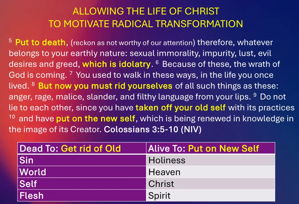 allowing the life of christ to motivate radical