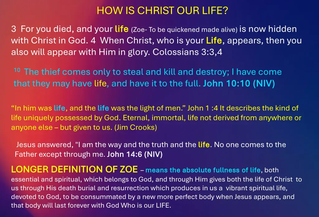 how is christ our life