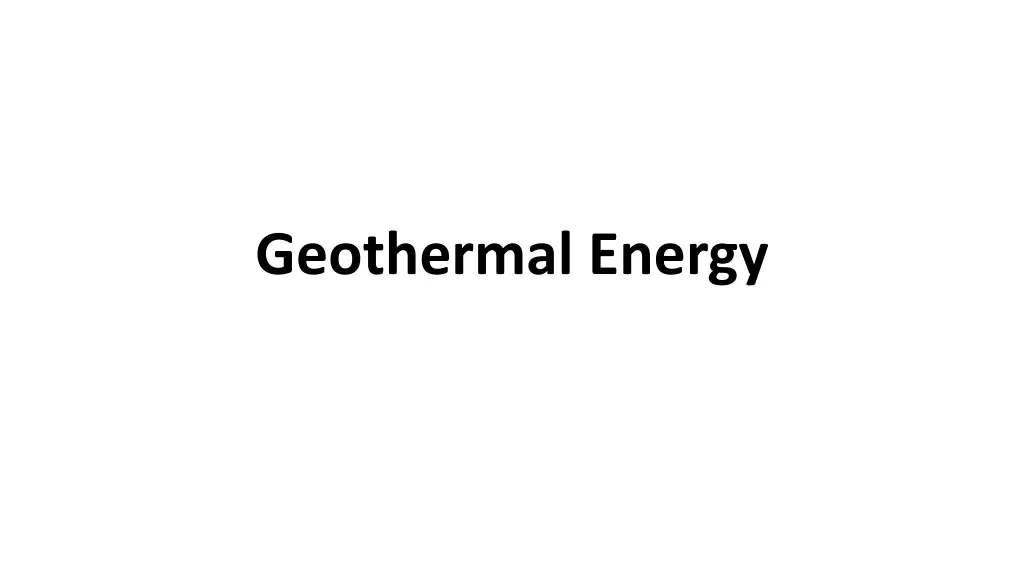 geothermal energy