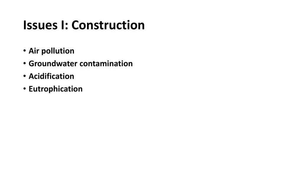 issues i construction