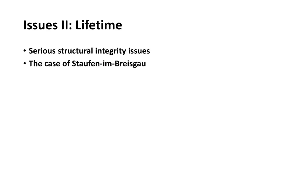 issues ii lifetime
