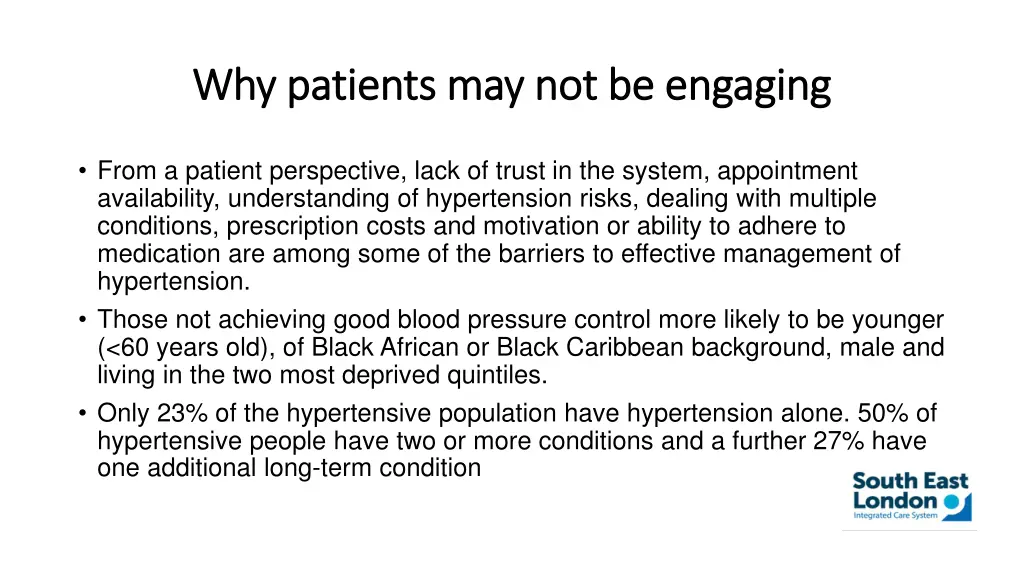 why patients may not be engaging why patients