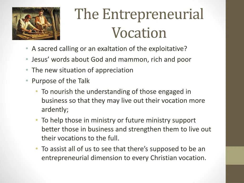 the entrepreneurial vocation a sacred calling