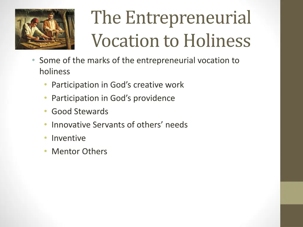 the entrepreneurial vocation to holiness some 1