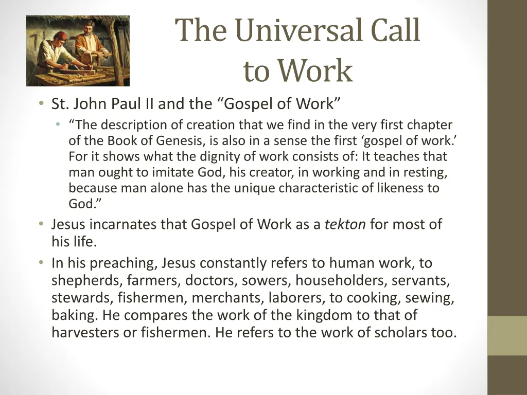 the universal call to work 1