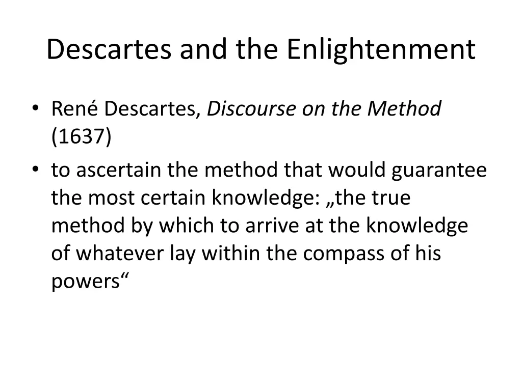 descartes and the enlightenment