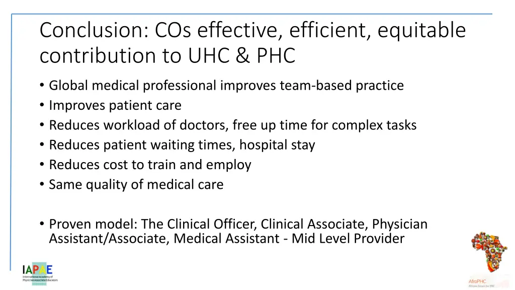 conclusion cos effective efficient equitable