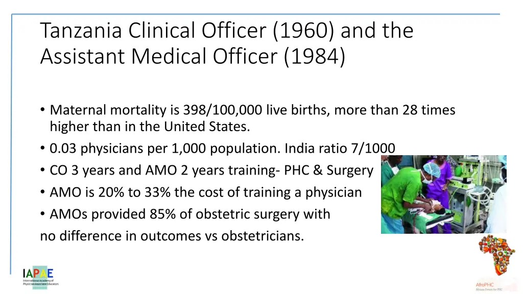 tanzania clinical officer 1960 and the assistant