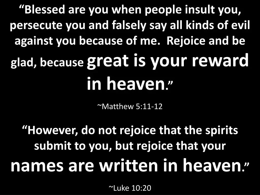 blessed are you when people insult you persecute