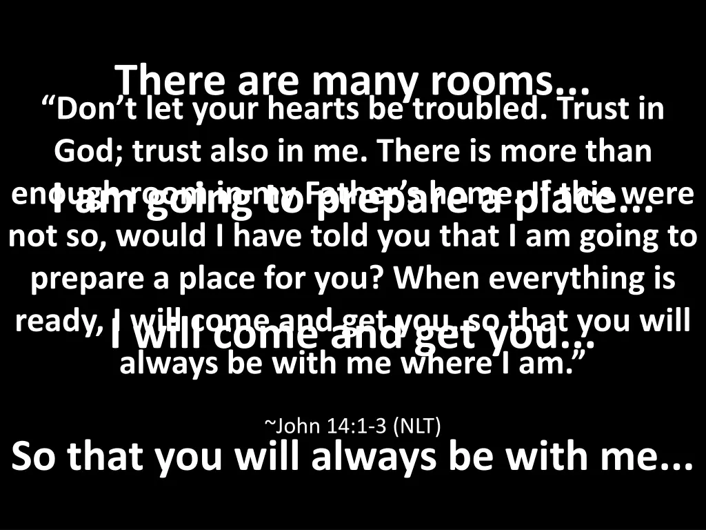 there are many rooms don t let your hearts