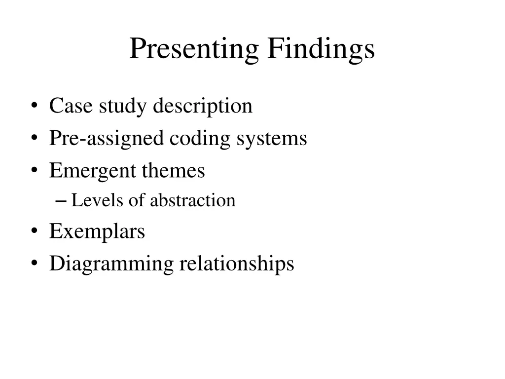 presenting findings