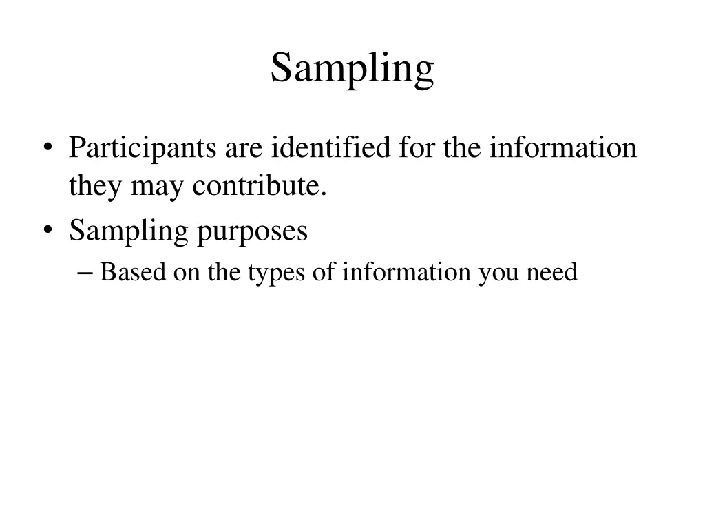 sampling