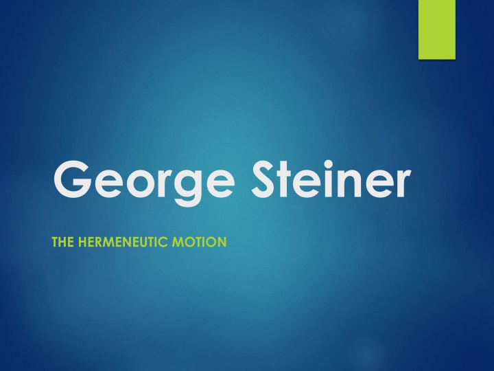 george steiner