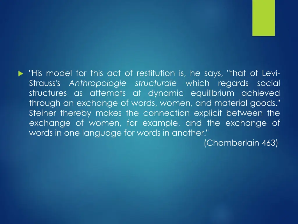 his model for this act of restitution is he says